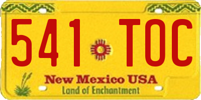NM license plate 541TOC