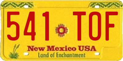 NM license plate 541TOF