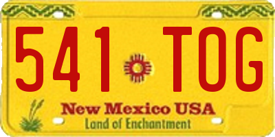 NM license plate 541TOG