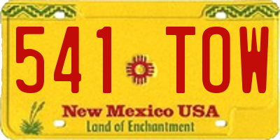 NM license plate 541TOW