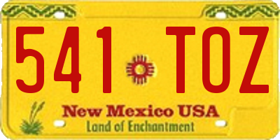 NM license plate 541TOZ
