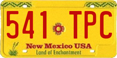NM license plate 541TPC