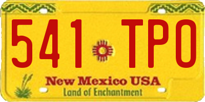 NM license plate 541TPO