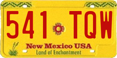 NM license plate 541TQW