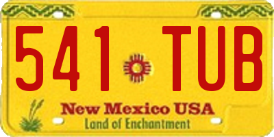 NM license plate 541TUB
