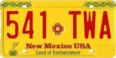 NM license plate 541TWA