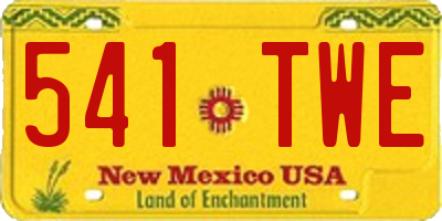 NM license plate 541TWE