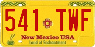 NM license plate 541TWF