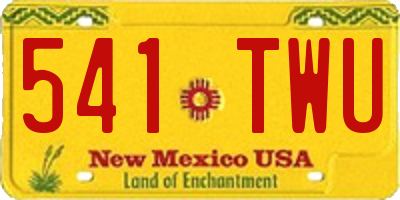 NM license plate 541TWU