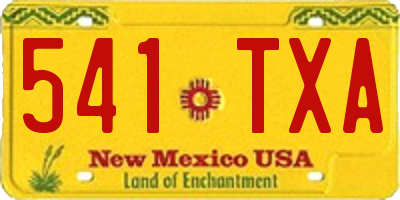 NM license plate 541TXA