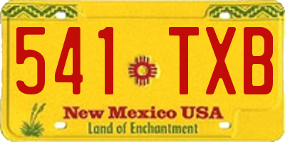 NM license plate 541TXB