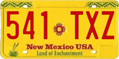 NM license plate 541TXZ