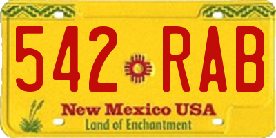 NM license plate 542RAB