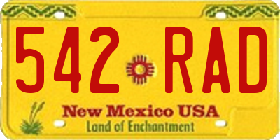 NM license plate 542RAD