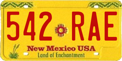 NM license plate 542RAE