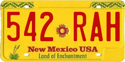 NM license plate 542RAH