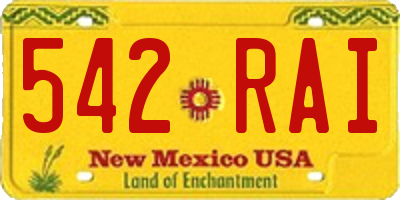 NM license plate 542RAI