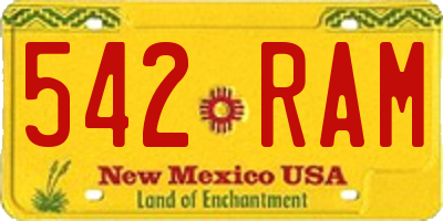 NM license plate 542RAM