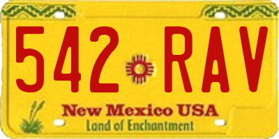 NM license plate 542RAV