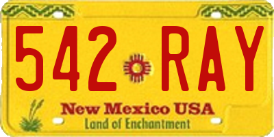 NM license plate 542RAY