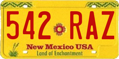 NM license plate 542RAZ