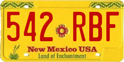 NM license plate 542RBF