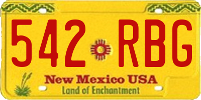 NM license plate 542RBG