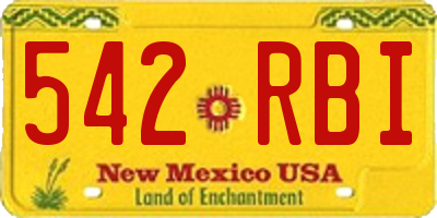 NM license plate 542RBI