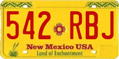 NM license plate 542RBJ