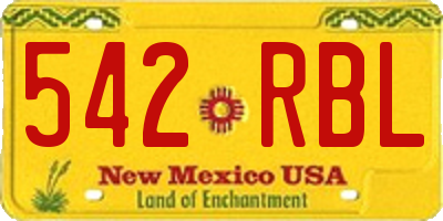 NM license plate 542RBL