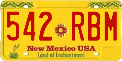 NM license plate 542RBM