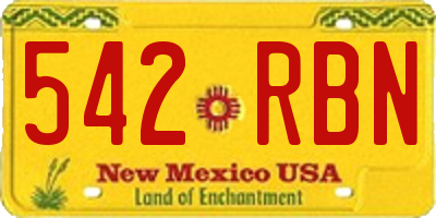 NM license plate 542RBN