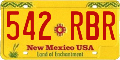 NM license plate 542RBR