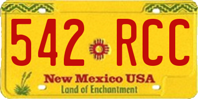 NM license plate 542RCC