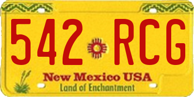 NM license plate 542RCG
