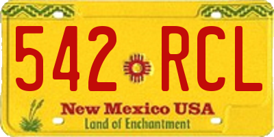 NM license plate 542RCL