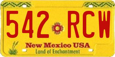 NM license plate 542RCW