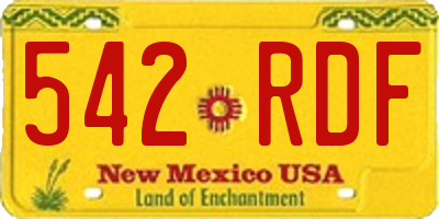 NM license plate 542RDF