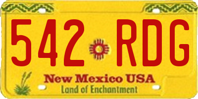 NM license plate 542RDG