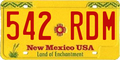 NM license plate 542RDM