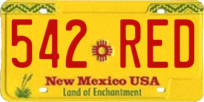 NM license plate 542RED