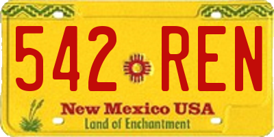 NM license plate 542REN