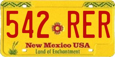 NM license plate 542RER