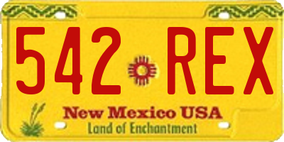 NM license plate 542REX