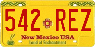 NM license plate 542REZ