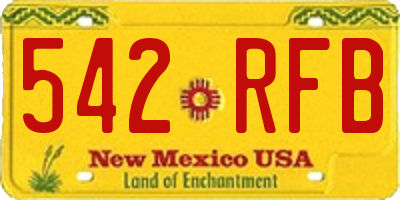NM license plate 542RFB
