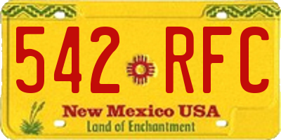 NM license plate 542RFC