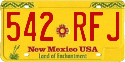 NM license plate 542RFJ