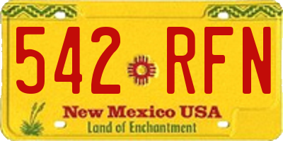 NM license plate 542RFN