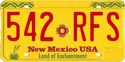 NM license plate 542RFS